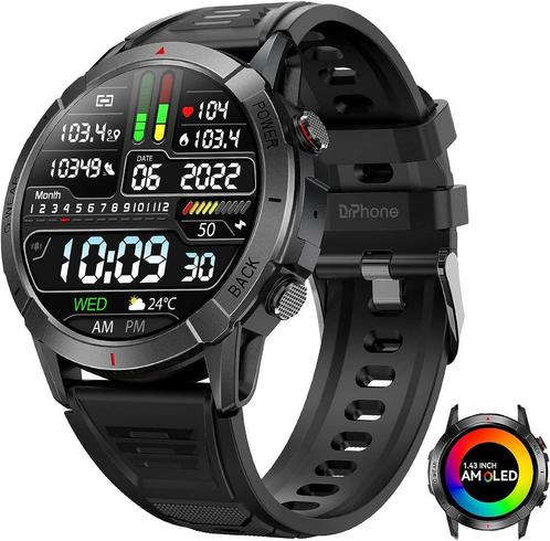 DrPhone SpectraView AMOLED Timepiece - 1.4 Inch - Slimme, Handtassen en Accessoires, Smartwatches, Nieuw, Verzenden