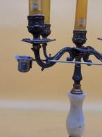 Kandelaber / Armleuchter – Onyx/Marmor und Metall – Vintage