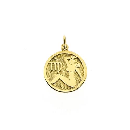 Gouden sterrenbeeld hanger; Maagd (zodiac sign, Virgo), Handtassen en Accessoires, Bedels, Gebruikt, Overige merken, Goud, Ophalen of Verzenden