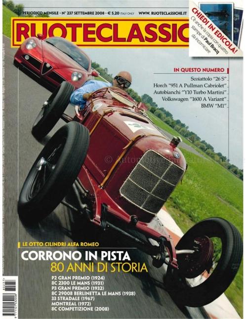 2008 RUOTECLASSICHE MAGAZINE 237 ITALIAANS, Livres, Autos | Brochures & Magazines