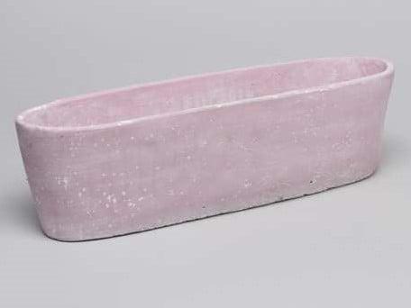 Cement bloempot ovaal Roze cement large 37,5x10x10,5 cm, Huis en Inrichting, Woonaccessoires | Kunstplanten en Kunstbloemen, Nieuw