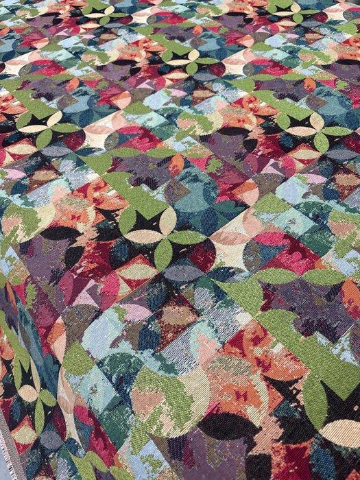 Bekledingstof Gobelin, exclusief ontwerp, abstracte cirkel,, Antiek en Kunst, Antiek | Tapijten, Tafelkleden en Textiel