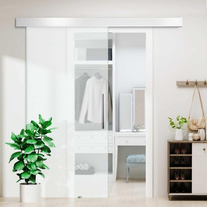 Schuifdeur - Glazen panelen - Zwart, Doe-het-zelf en Bouw, Raamkozijnen en Schuifdeuren, Nieuw, Ophalen of Verzenden
