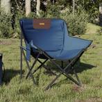 vidaXL Campingstoelen 2 st met vakje inklapbaar blauw, Tuin en Terras, Verzenden, Nieuw