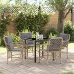 vidaXL 5-delige tuin eetset met comfortabele kussens in, Verzenden, Nieuw