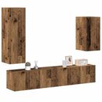 vidaXL 4-delig Tv-meubelset wandmontage bewerkt hout oud, Huis en Inrichting, Kasten |Televisiemeubels, Verzenden, Nieuw