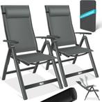 Tuinstoelen verstelbaar - Ligstoel - Set van 2 - Antraciet -, Caravans en Kamperen, Verzenden, Nieuw