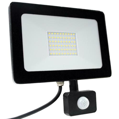 LED Floodlight - Bouwlamp 50W met sensor - Netstroom, Doe-het-zelf en Bouw, Bouwverlichting, Lamp met armatuur, Nieuw, 50 tot 200 watt