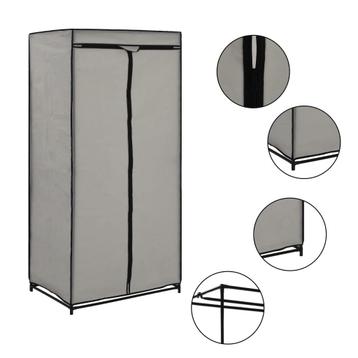 vidaXL Kledingkast 75x50x160 cm grijs, Huis en Inrichting, Kasten | Kleerkasten, Verzenden, Nieuw