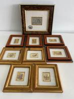 Lijst (21)  - Hout, laken. 800/925 zilver 23kt goud
