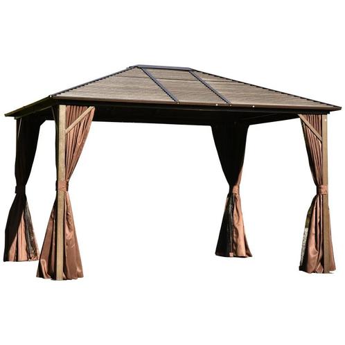 TRUUSK Tuinpaviljoen Met Metalen Dak 3 X 3,7 X 2,6 M 4 Gordi, Tuin en Terras, Partytenten, Verzenden