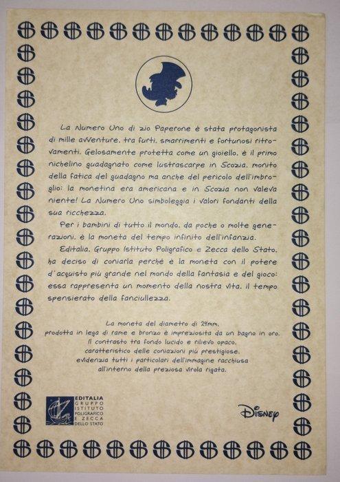 Disney - 1 Pièce de 1 cent numéro un Oncle Picsou 24 mm, Collections, Disney