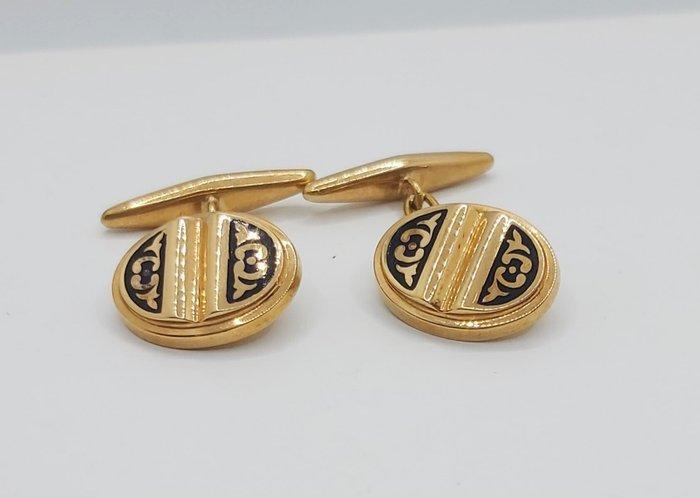 Manchetknopen - 19.2 kt. Geel goud, Handtassen en Accessoires, Antieke sieraden