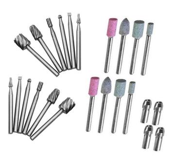 Set van 24 stuks micro (dremel/proxxon) frezen en slijpsten