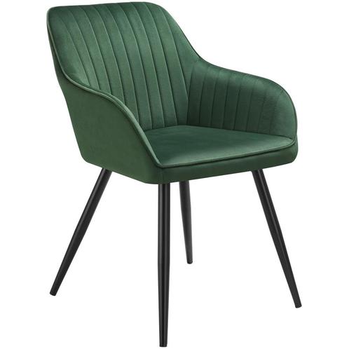 tectake Stoel Marilyn, fluweeloptiek, gestikt - donkergroen/, Huis en Inrichting, Stoelen, Verzenden