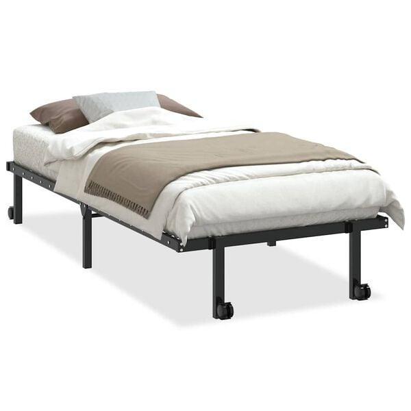 Stalen Bedframe 90x200cm Zwart | Tweede Kansje OP = OP!, Huis en Inrichting, Slaapkamer | Bedden, 90 cm, 200 cm, Zwart, Nieuw