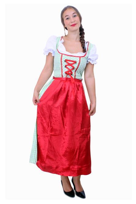 Lange Dirndl Tirol Jurk Heidi Rood Groen 38 S-M Oktoberfest, Kleding | Dames, Carnavalskleding en Feestkleding, Nieuw, Ophalen of Verzenden