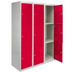 3 x Lockerkast Metaal - Rood - Driedeurs - Flatpack, Huis en Inrichting, Kasten | Lockerkasten, Nieuw, Verzenden