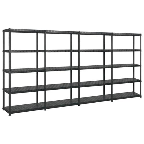 vidaXL Opbergrek 5-laags 340x40x185 cm kunststof zwart, Huis en Inrichting, Kasten | Stellingkasten, Nieuw, Verzenden
