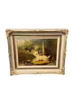 Europese school (XIX) - Scena di caccia con cani e anatre, Antiek en Kunst