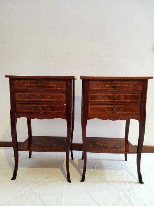 Nachtkastje (2) - Hout - Tweede nachtkastjes - bijzettafels, Antiek en Kunst, Curiosa en Brocante