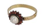 Armband - 14 karaat Geel goud Parel - Granaat -, Nieuw