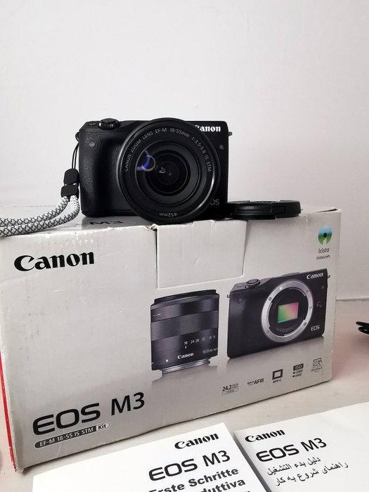 Canon EOS M3 + EF-M 18-55mm IS STM + Tripod + Scatola, Audio, Tv en Foto, Fotocamera's Digitaal