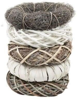 Krans Stack Greywash set 5 stuks Ø40 cm, Huis en Inrichting, Woonaccessoires | Kunstplanten en Kunstbloemen, Nieuw
