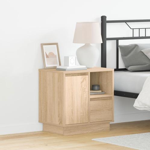 vidaXL Nachtkastjes met LED - 2 stuks - Sonoma Eik -, Huis en Inrichting, Slaapkamer | Nachtkastjes, Nieuw, Verzenden