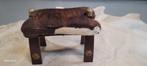 Tabouret - Bois, peau - Tabouret vintage en selle de chameau, Antiquités & Art
