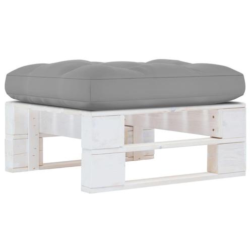 vidaXL Tuinhocker pallet geïmpregneerd grenenhout wit, Tuin en Terras, Tuinsets en Loungesets, Nieuw, Verzenden