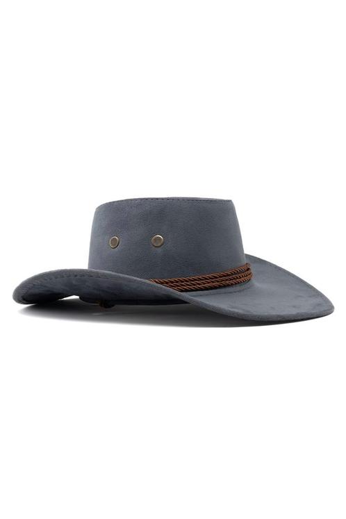 Cowboyhoed Grijs Suedelook Grijze PU Suede Cowboy Western Ho, Kleding | Heren, Carnavalskleding en Feestkleding, Nieuw, Ophalen of Verzenden