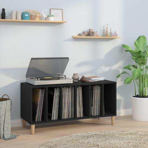 vidaXL Platenkast 100x38x48 cm bewerkt hout zwart, Huis en Inrichting, Kasten | Overige, Nieuw, Verzenden