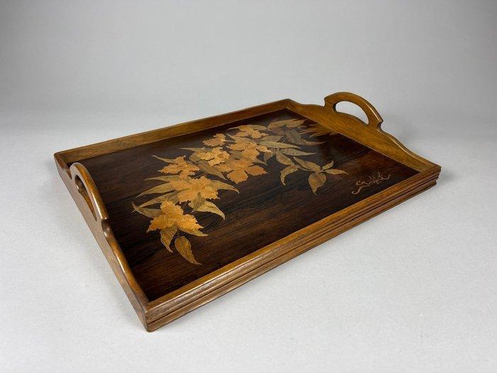 Emile Gallé, Etablissement Galle - Dienblad - Walnoot, Antiek en Kunst, Antiek | Meubels | Stoelen en Sofa's