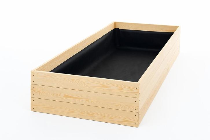 Moestuinbak - kweekbak - 200x80x27 cm - hout - met gronddoek, Jardin & Terrasse, Bacs à fleurs & Jardinières, Enlèvement ou Envoi