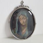 Decoratief ornament - 17th.c miniature Holly Mary on copper, Antiek en Kunst