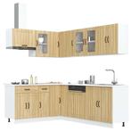 vidaXL 11-delige Keukenkastenset Lucca bewerkt hout sonoma, Verzenden, Nieuw