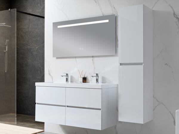 Veiling - Badkamermeubel 120 cm - Hoogglans wit + witte wasb, Bricolage & Construction, Sanitaire