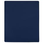 vidaXL Hoeslakens 2 st jersey 160x200 cm katoen marineblauw, Huis en Inrichting, Slaapkamer | Beddengoed, Verzenden, Nieuw