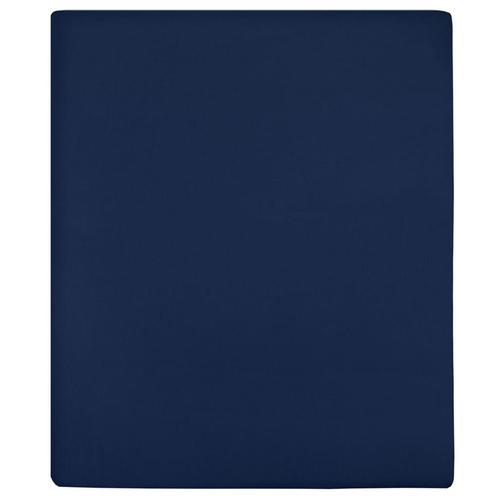 vidaXL Hoeslakens 2 st jersey 160x200 cm katoen marineblauw, Huis en Inrichting, Slaapkamer | Beddengoed, Nieuw, Verzenden
