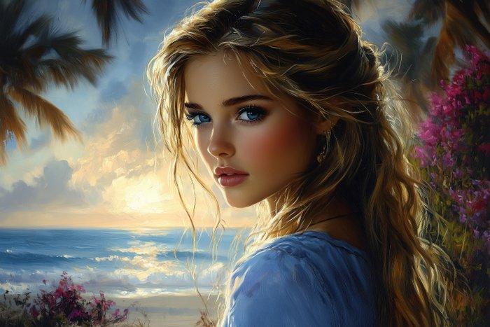 CoCo - Beach Beauty - XXL, Antiek en Kunst, Kunst | Schilderijen | Modern