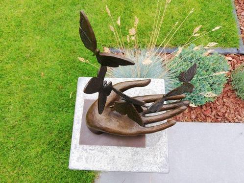 Beeldje - Butterfly release - Brons, Antiek en Kunst, Curiosa en Brocante
