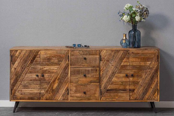 Dressoir Mangohout Fiona 200 cm, Maison & Meubles, Armoires | Dressoirs, Envoi