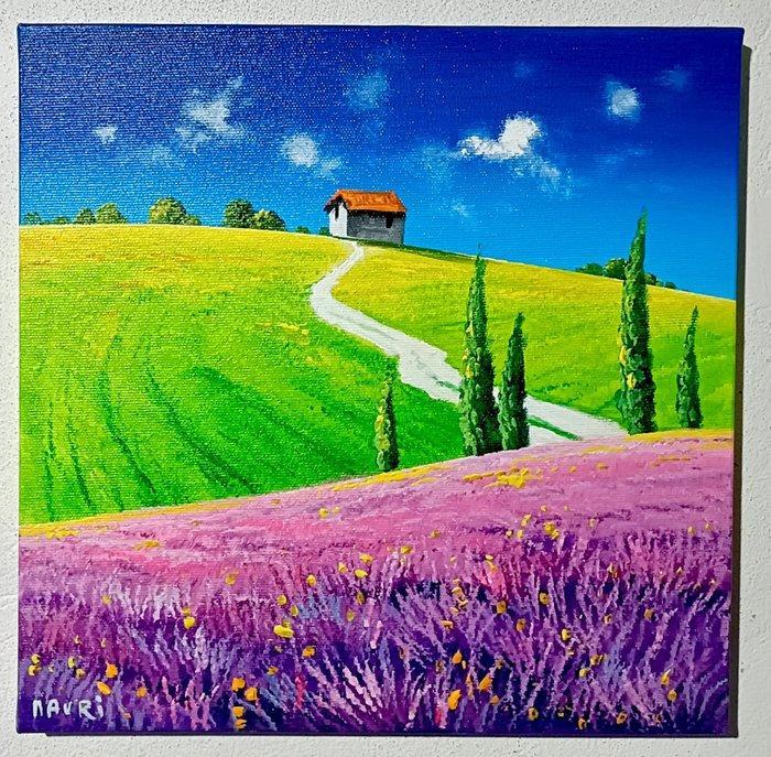 Roberto Mauri (1977) - Sentiero nella lavanda, Antiquités & Art, Art | Peinture | Classique