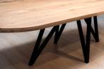 Tafel plat ovaal eikenhout  Flower poot  140x90, Nieuw