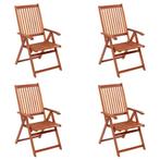vidaXL Tuinstoelen inklapbaar 4 st massief acaciahout, Verzenden, Nieuw