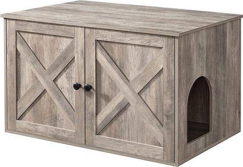 MaxxPet Houten kattenhuis  bench kattenbak 80x53x50cm, Dieren en Toebehoren, Kattenmanden, Nieuw, Ophalen of Verzenden