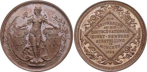 Bronze-medaille 1888 Bayern-muenchen, Stadt, Postzegels en Munten, Penningen en Medailles, Verzenden