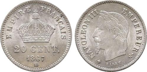 20 Centimes Straßburg 1867 Frankreich: Napoleon Iii, 1852.., Timbres & Monnaies, Monnaies | Europe | Monnaies non-euro, Envoi