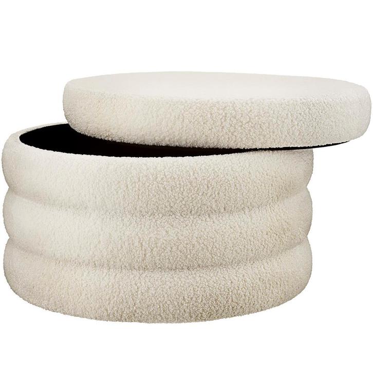 tectake Hocker Altu XL, gestoffeerd, opbergruimte - Bouclé c, Huis en Inrichting, Barkrukken, Verzenden
